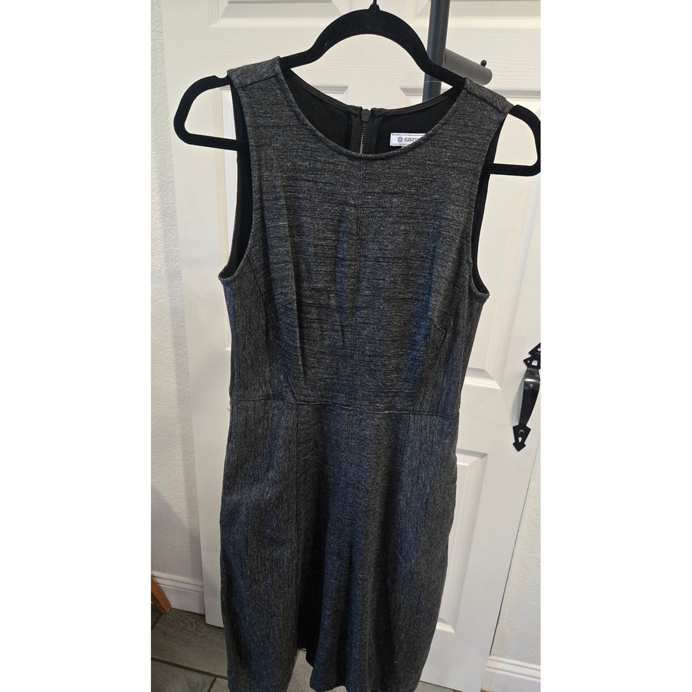 Susina Womens Gray Sleeveless Sheath Dress Pockets Size 8 Business Casual Marl